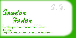 sandor hodor business card